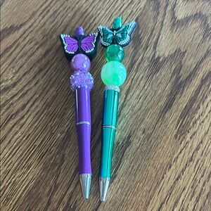 Butterfly Themed Pens in Purple and Green